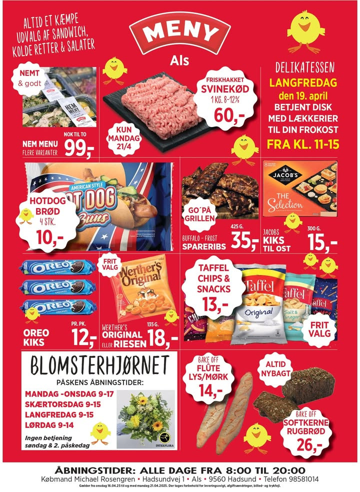 Meny Als præsenterer ugens lokale priser og påskeåbning