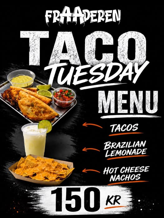 FrAAderen tilbyder Taco Tuesday-menu til 150 kr. i dag