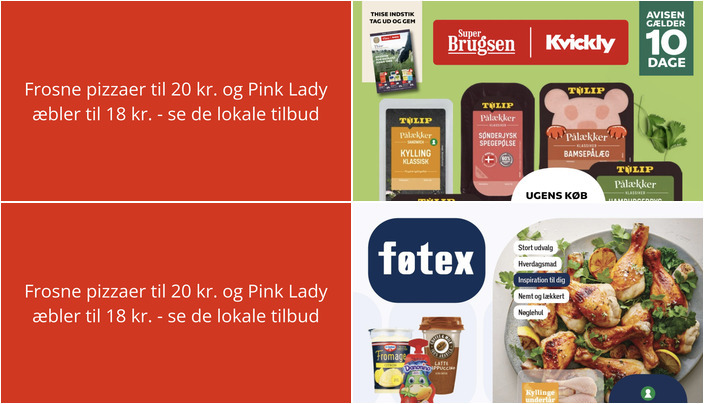 Frosne pizzaer til 20 kr. og Pink Lady æbler til 18 kr. - se de lokale tilbud
