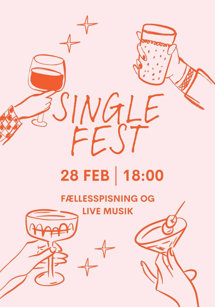 Den Brændende Kærlighed inviterer til singlefest med lækker mad og dans på fredag