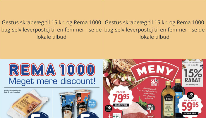 Gestus skrabeæg til 15 kr. og Rema 1000 bag-selv leverpostej til en femmer - se de lokale tilbud