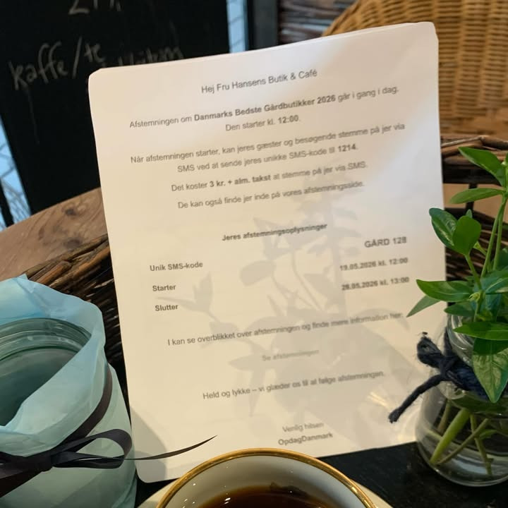 Fru Hansens Butik & Café er nomineret til Danmarks bedste gårdbutik