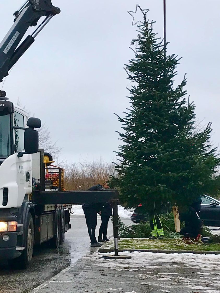 Juletræ genrejst i Sabro