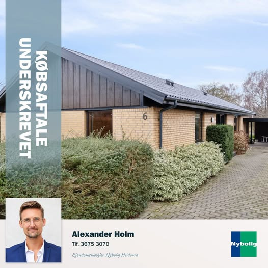 Nybolig Hvidovre - Alexander Holm ApS annoncerer underskrevet købsaftale på Vesterkærsvej 6 i Hvidovre