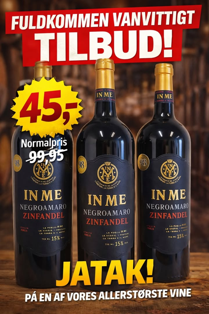 Meny Hobro tilbyder vin til udsalgspris ved afhentning den 17. april