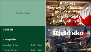 Nyt fra KJELD SKO, KRABBES BEGRAVELSESFORRETNING, HOUE SMED & VVS og 1 anden