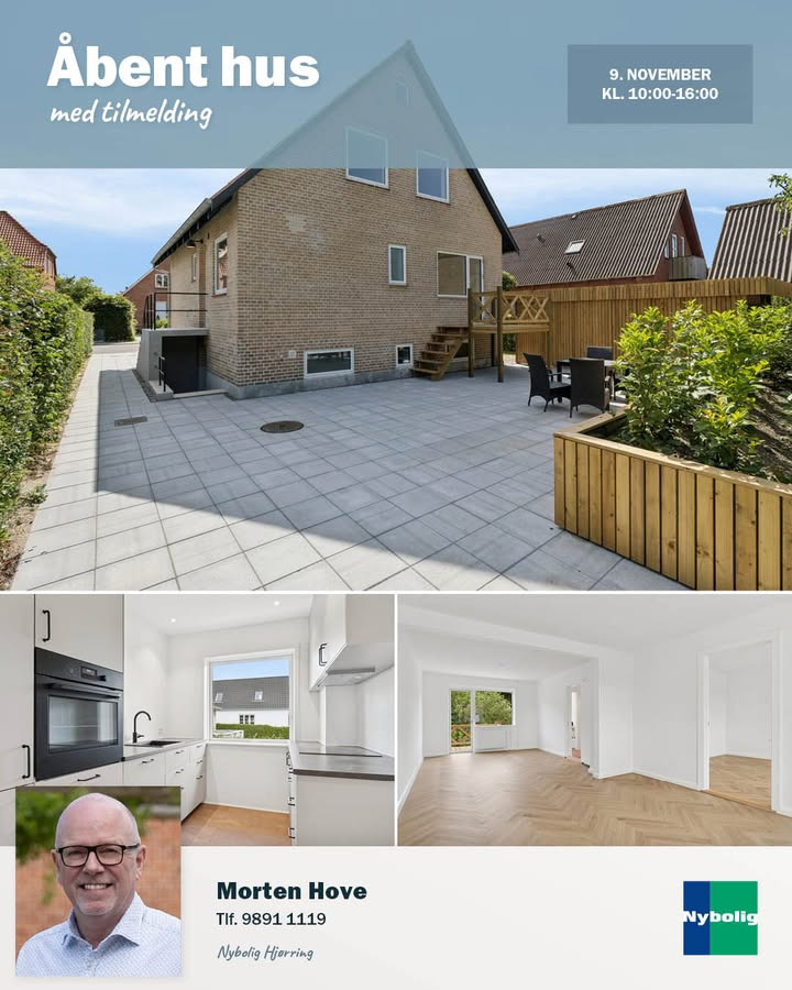 Nybolig Hjørring inviterer til åbent hus på nyrenoveret villa i Hjørring