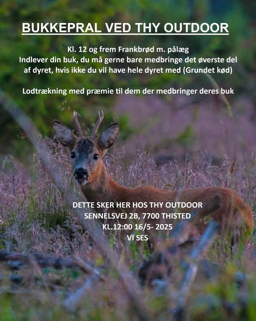 Thy Outdoor inviterer til bukkepral den 16. maj