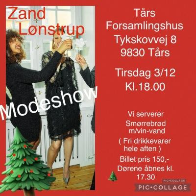 Modeshow i Tårs Forsamlingshus med smørrebrød og vin