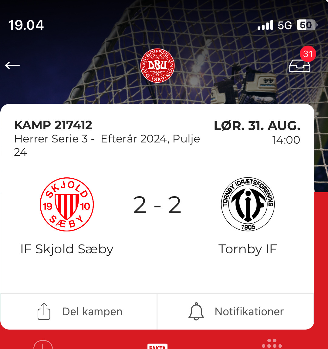 Tornby IF imponerer med stærk holdånd i uafgjort mod IF Skjold Sæby