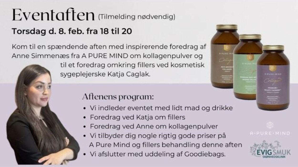 Top Clinic inviterer til eventaften om kollagenpulver, kosttilskud og fillers