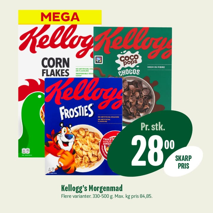Min Købmand, Nim: Start dagen med Kellogg's morgenmad fra den 4. til 10. januar 2025
