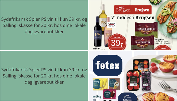 Sydafrikansk Spier PS vin til kun 39 kr. og Salling iskasse for 20 kr. hos dine lokale dagligvarebutikker