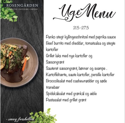 Rosengårdens Gårdbutik præsenterer ny forår/sommermenu for nem aftensmad