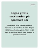 Ikast Apotek informerer: Gratis vaccinationer er ikke tilgængelige på apoteket i år