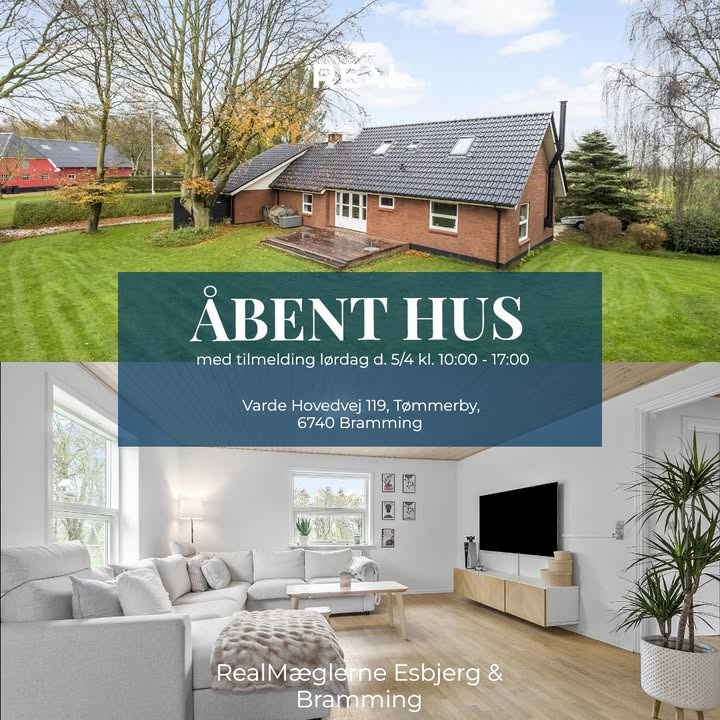 Åbent hus: Skøn villa nær Bramming præsenteres af RealMæglerne Esbjerg og Bramming