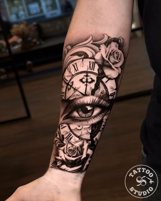 Tattoo Studio 96 Aalborg viser tatovering af Anastasia med dybe kontraster og flotte skygger