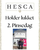 HESCA holder lukket 2. pinsedag