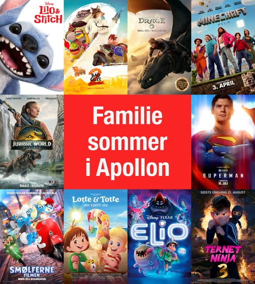 Apollon udlover 4 biografbilletter til sommerens familiefilm