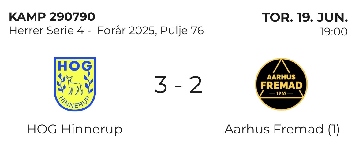 Randsbæk og Krøger baner vejen for HOG Hinnerup i tæt sejr over Aarhus Fremad