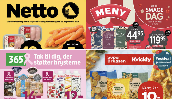 Coop365 tilbyder Kohberg Velsmag til 14 kr. og Meny har Pringles til kun 9,95 kr.