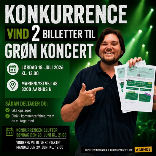 SPAR Valsgård udlodder 2 billetter til Grøn Koncert i Aarhus