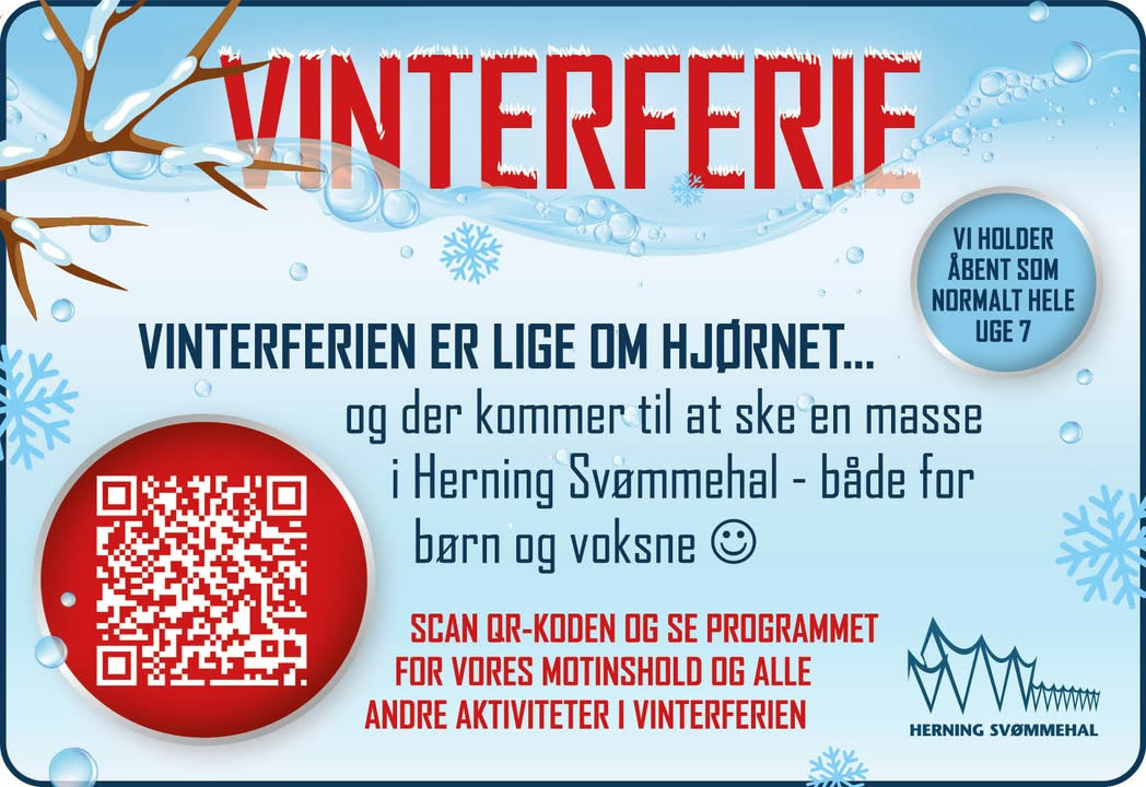 Herning Svømmehal: Find vinterferieprogrammet online og gør dig klar til spændende aktiviteter