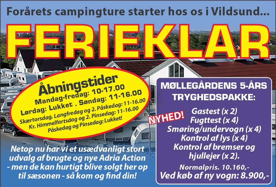 Forårstilbud på Sun Living autocampere hos Møllegårdens Camping i Vildsund