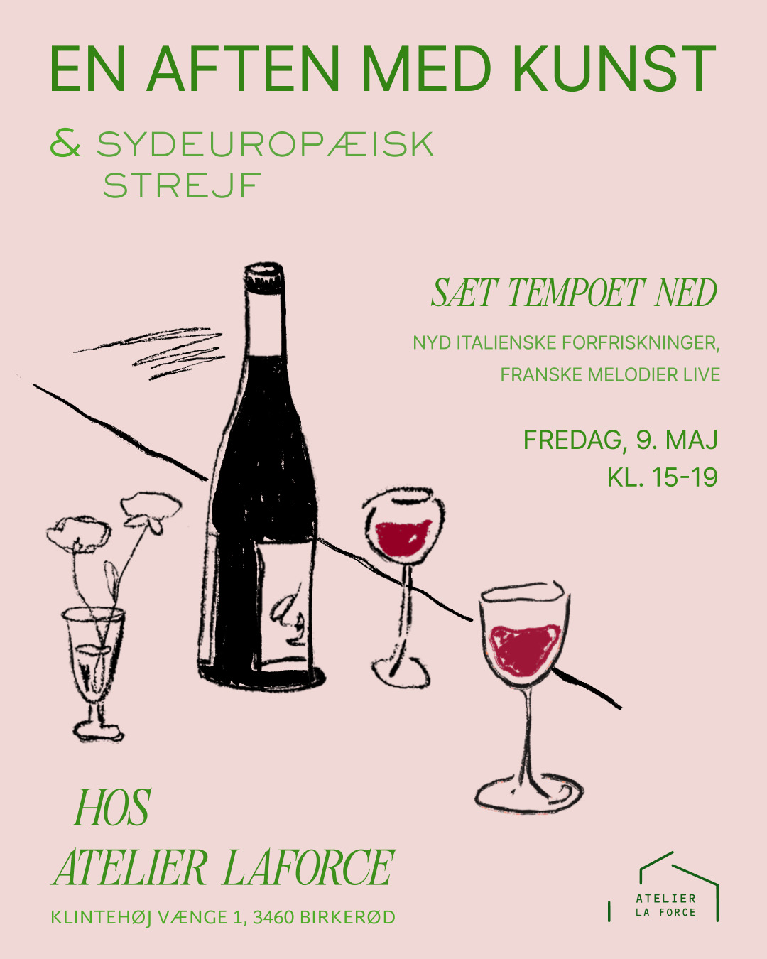 Sydeuropæisk stemning i Birkerød: Kunst og musik i Atelier La Force