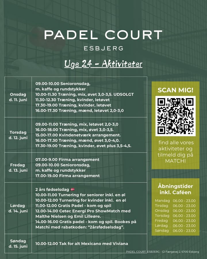 Padel Court Esbjerg fejrer fødselsdagsuge med træning, fester og konkurrencer