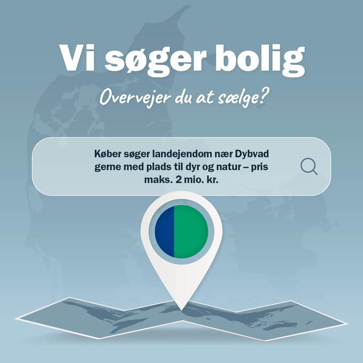 Nybolig Sæby A/S søger landejendom nær Dybvad til kunde med dyre- og naturønske