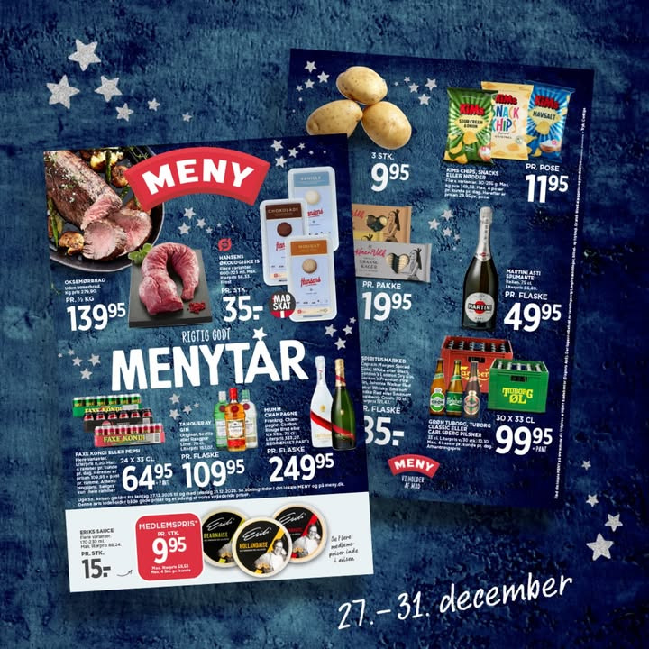 Nyd nytåret med tilbud på oksemørbrad og champagne hos MENY Hobro