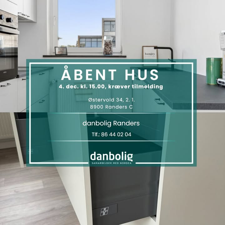 Danbolig Randers inviterer til åbent hus i renoveret 2-værelses lejlighed i centrum