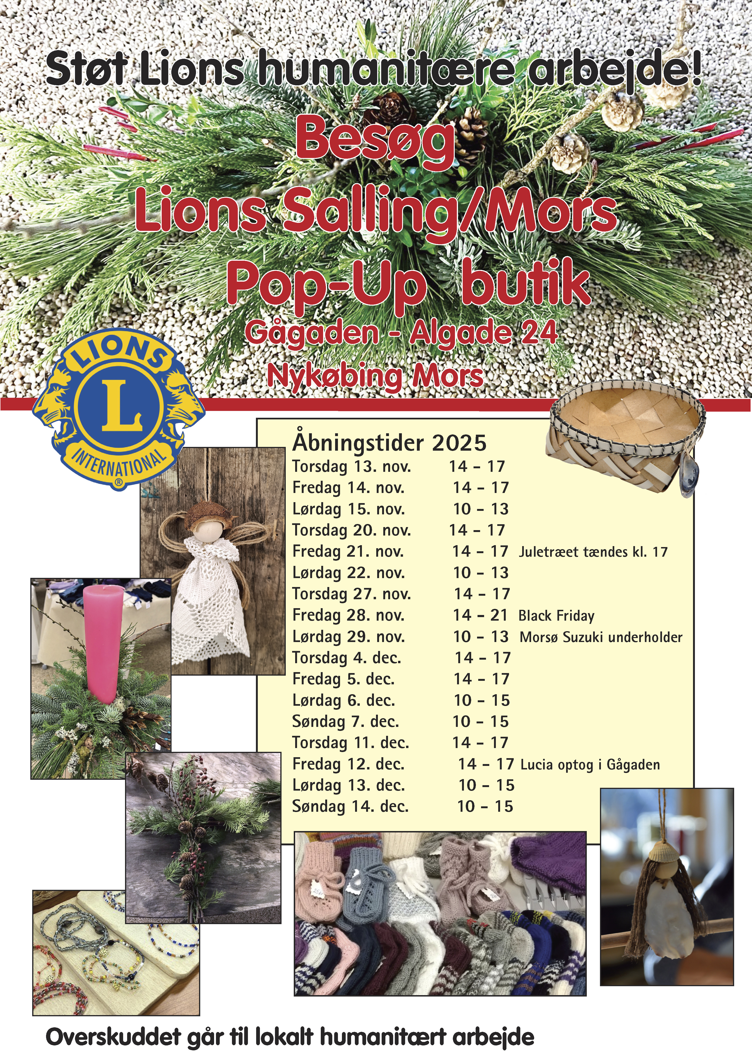 Lions Jule Pop-Up butik igen i Gågaden