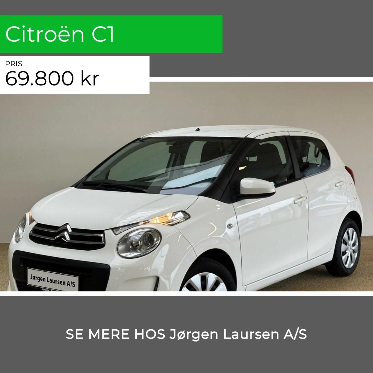Jørgen Laursen A/S præsenterer: brugt Citroën C1 i topform, klar til kørsel