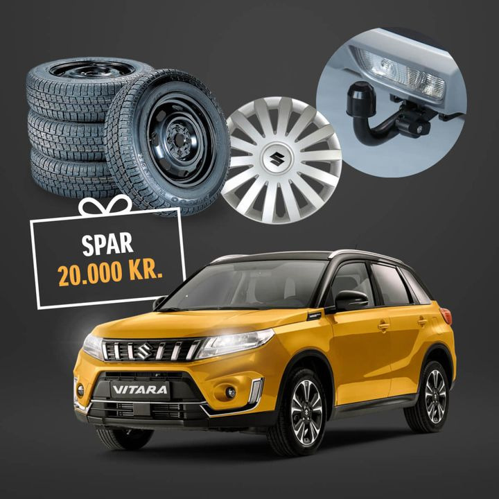 Henrik Christensen Vejle: Spar 20.000 kr. på ny Suzuki Vitara med anhængertræk og vinterhjul