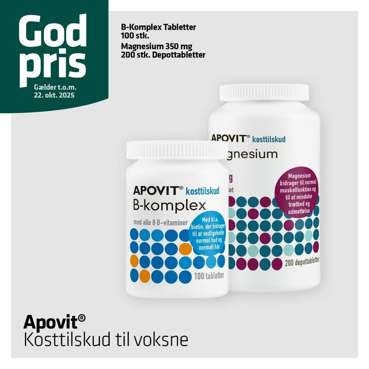 Vejlby Apotek tilbyder gode priser på Apovit kosttilskud