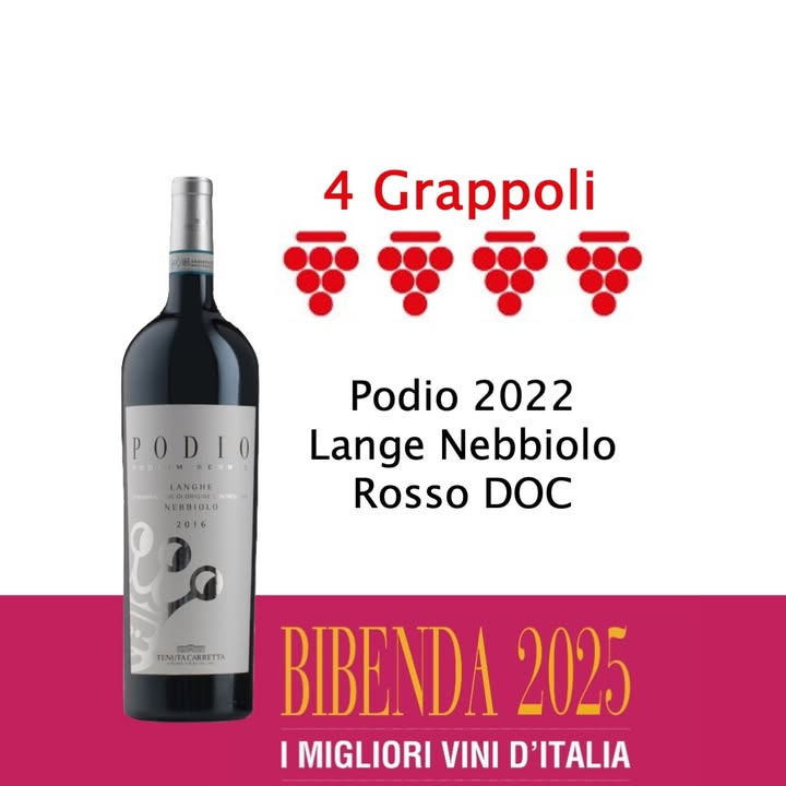 Lahvino Wine & Spirits præsenterer anmelderrost Podio Nebbiolo med 4 grappoli