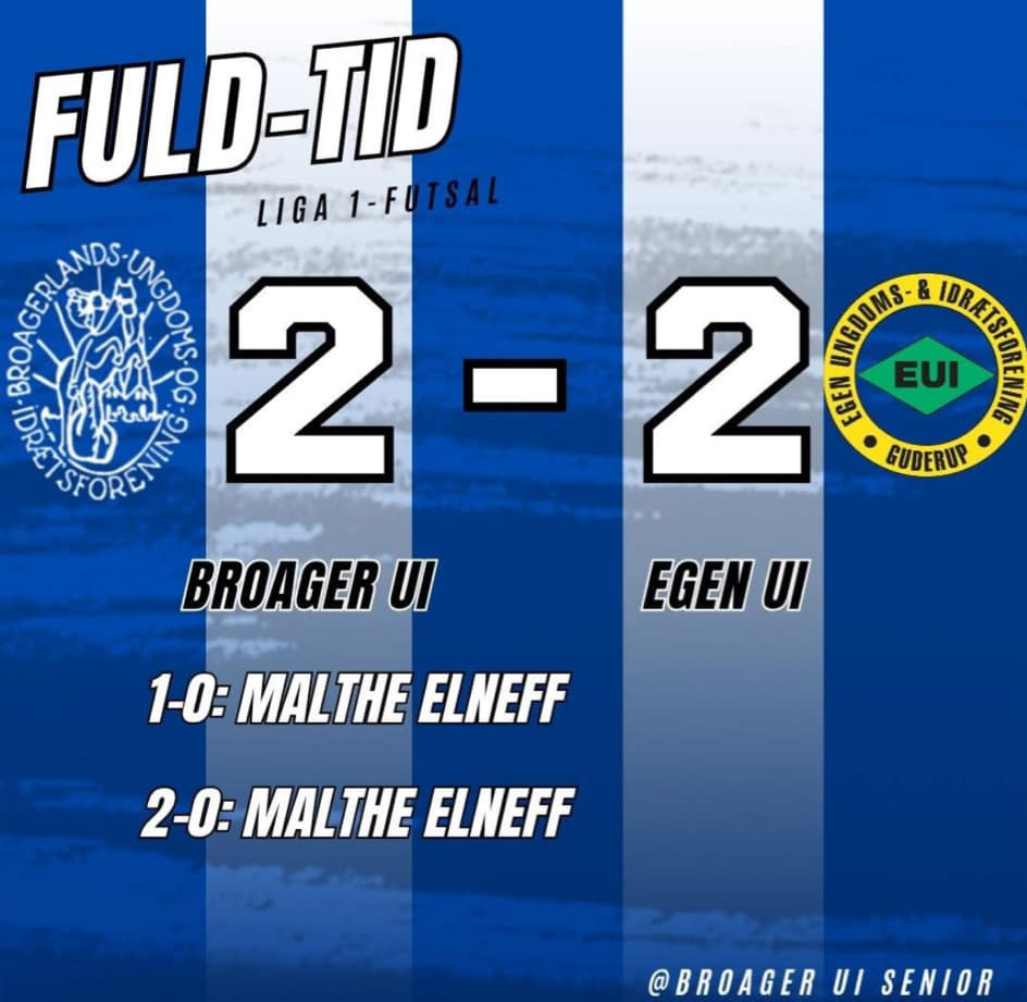 Broager UI og Egen UI deler point i intenst futsalopgør