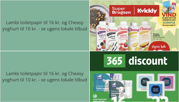 Lambi toiletpapir til 16 kr. og Cheasy yoghurt til 10 kr. - se ugens lokale tilbud