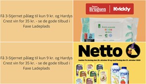 Få 3-Stjernet pålæg til kun 9 kr. og Hardys Crest vin for 35 kr. - se de gode tilbud i Faxe Ladeplads