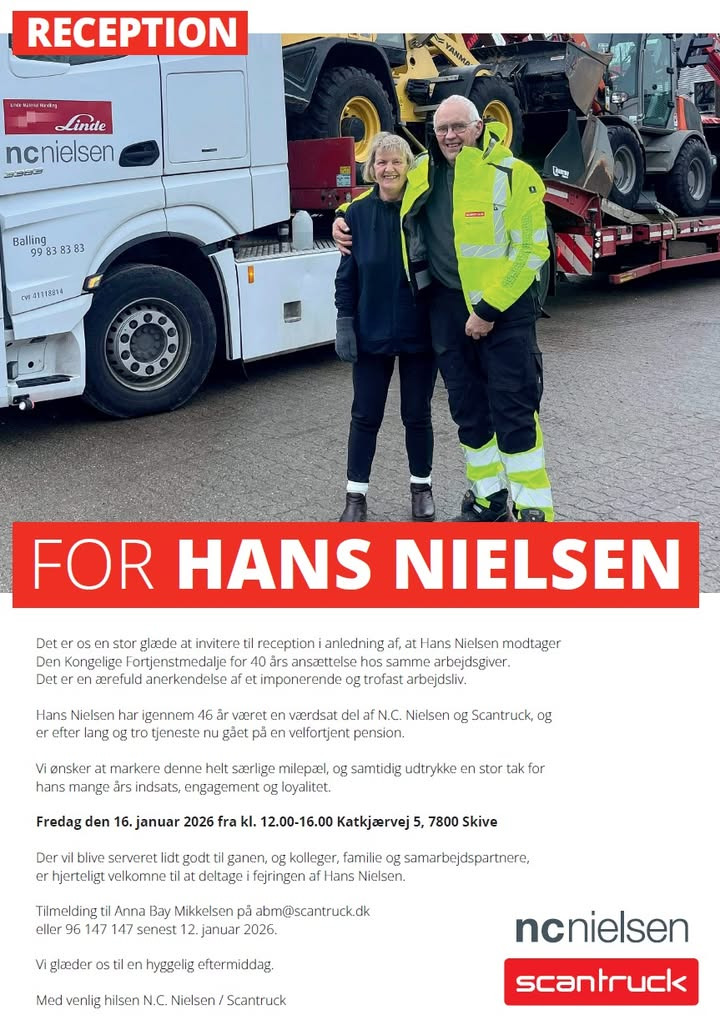 Scantruck fejrer Hans Nielsen modtager Den Kongelige Fortjenstmedalje og går på pension efter 46 år