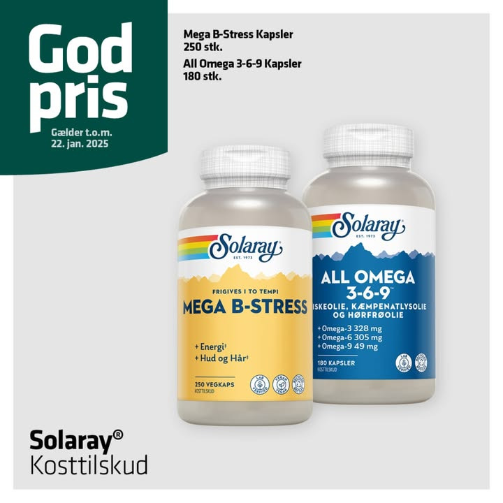 Herning Løve Apotek tilbyder ekstra god pris på Solaray kosttilskud