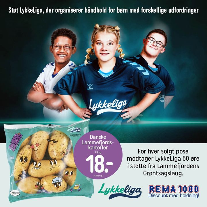REMA 1000 Nørrevænget støtter LykkeLiga med kartofler fra Lammefjorden