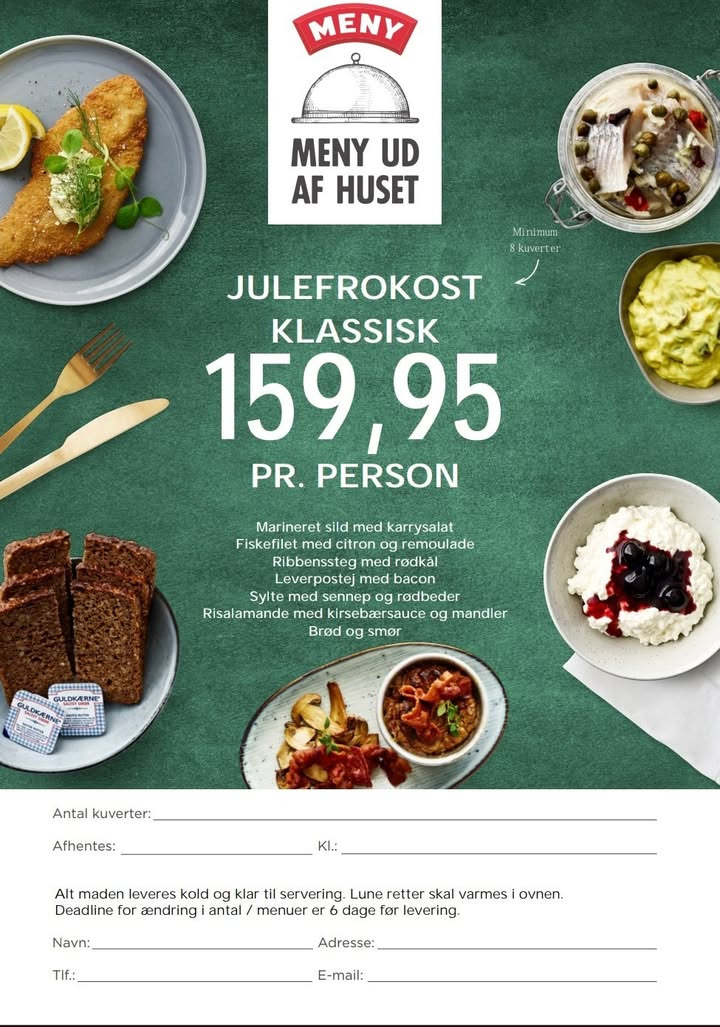 Meny Als tilbyder nem julefrokost ud af huset for stressfri jul