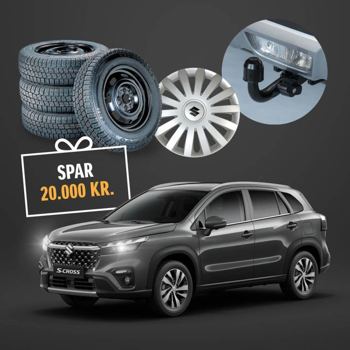 Henrik Christensen Vejle tilbyder 20.000 kr. rabat på ny Suzuki S-Cross med anhængertræk og vinterhjul
