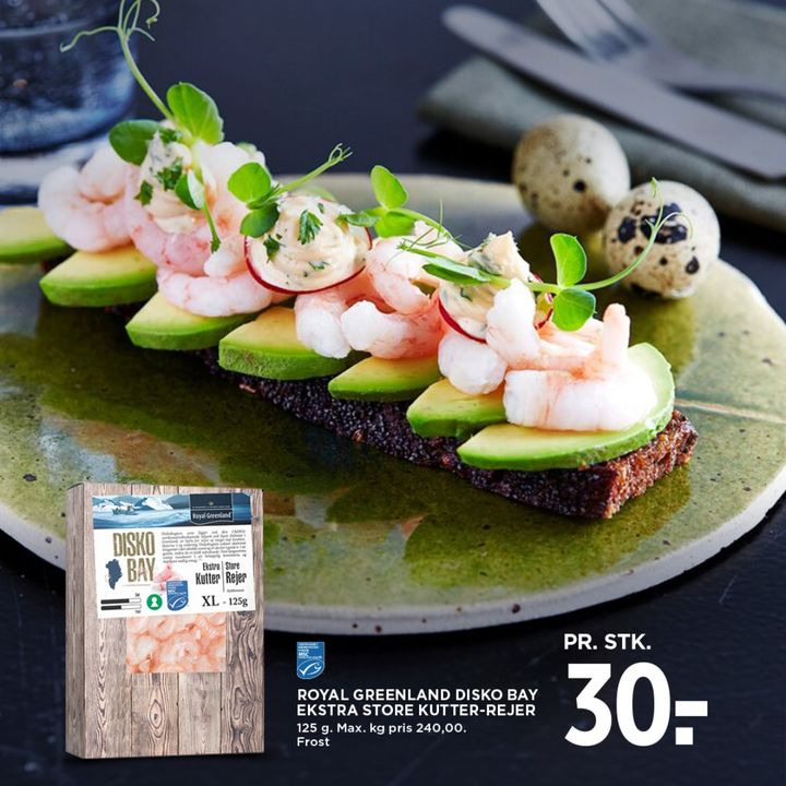 Få lækre Disko Bay Kutterrejer hos MENY Hjerting til kun 30 kr