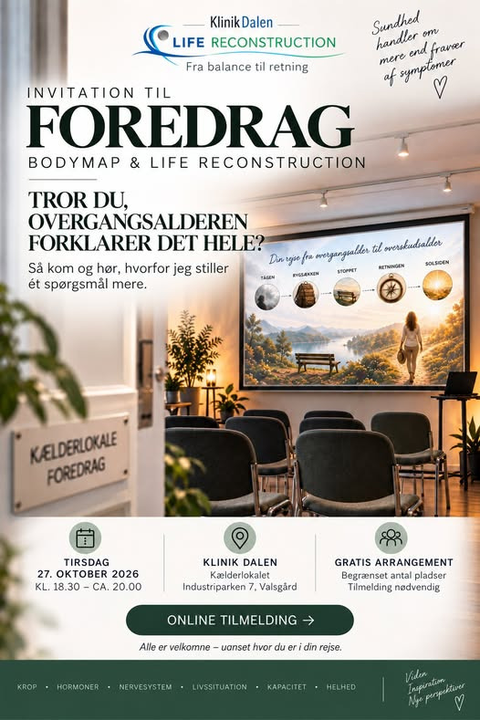 Klinik Dalen inviterer til gratis aften om overgangsalder, BodyMap og Life Reconstruction