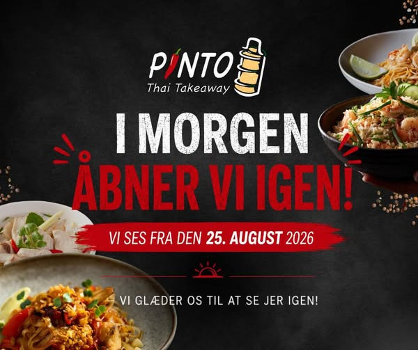 Pinto Thai Take Away er tilbage efter sommerferien 25. august