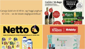 Canaja Gold vin til 49 kr. og Yoggi yoghurt til 12 kr. - se de lokale dagligvaretilbud